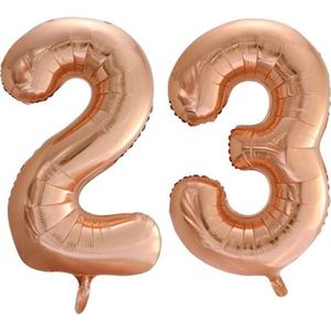 Folieballon nr. 23 Rosé Goud 86cm