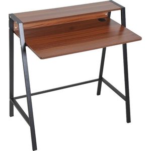 Nancy's West Bend Bureau - Comuterbureau - Kantoortafel - Computertafel - Lade - Bewerkt Hout - Staal - Bruin - Zwart