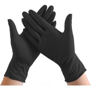 50x Wegwerp Handschoenen - Nitrile - Zwart - Powder Free - Latex free - Maat M