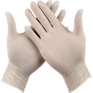 Wegwerp handschoenen latex - wit - maat M - 100 stuks