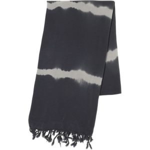 Tie Dye Hamamdoek Dark Grey - 170x90cm - dunne bamboe hamamdoek - pareo hamamdoek - sarong - bikini cover up