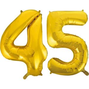 Folieballon nr. 45 Goud 86cm