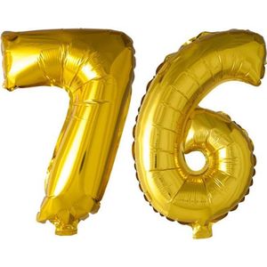 Folieballon nr. 76 Goud 41cm