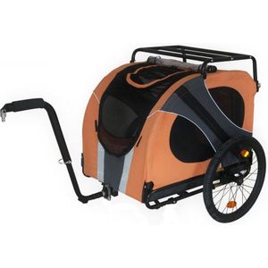 DoggyRide Novel15 - Hondenfietskar - Oranje - Incl. Rechte Trekstang en Britch Lite - 80x56x65cm