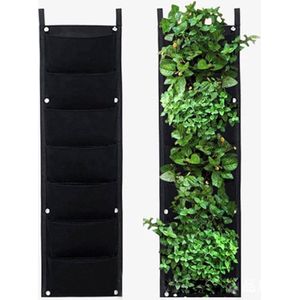 Verticale tuin plantenzakken - hangende tuin - moestuin - 7 vakken - 100 x 30 cm - plantenzak - hangtuin - plantenhanger binnen - plantenbak