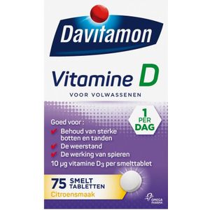 2x Davitamon Vitamine D Volwassenen 75 smelttabletten