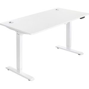 Nancy's Canonto Bureau - In Hoogte Verstelbaar - Zit-Sta-Bureau - Automatisch - Kabelmanagement - Kantoortafel - Zwart/Wit- MDF - Staal - 140 x 70 x (73-114)