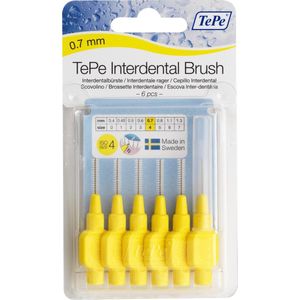 6x TePe Ragers 0,7 mm Geel blister à 6 stuks