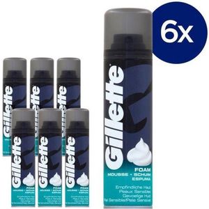 6x Gillette Sensitive Skin scheerschuim (200 ml)