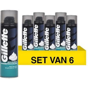 6x Gillette Sensitive Skin scheerschuim (200 ml)