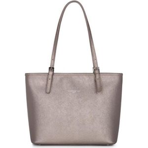 Schoudertas Shopper LANCASTER Paris Saffiano - leer - Rose zilver - Pink silver metal