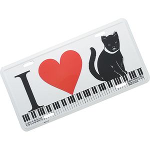 Kentekenplaat 'I Love Cat' Pianotoetsen