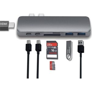 USB-C 7 in 1 Hub Adapter Type-C| Thunderbolt 3 - 4K HDMI / USB 3.0 / USB-C PD / SD- Micro SD