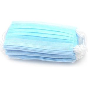 Wegwerp mondmaskers voor OV, kappers, 10 stuks, Blauw, 3 laags, mondmasker, mondkapje 10 stuks, mondmasker 10 stuks