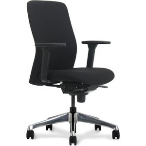 Office Hero® Pharaoh Ergonomische Bureaustoel - Bureaustoelen voor Volwassenen - Aluminium Voetenkruis - Zwart - Stof - Gemonteerd geleverd