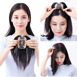 Nature Look Hand Made Full Lace Base Topper Menselijk Haar Vrouwen Haarstukje voor het bedekken van Kroon Haar Verlies 7x10cm, 30cm Natuur Zwart