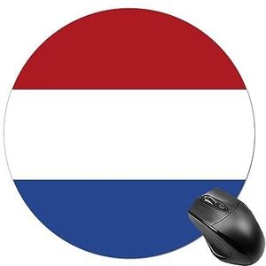 Nederland Vlag Ronde Muismat Antislip Rubber Base Computer Muismat Voor Laptop Gaming Office