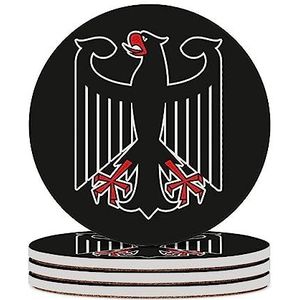 Vlag van Duitsland ronde keramische onderzetters voor dranken absorberende koffiekophouders tafelblad bescherming