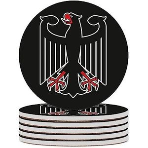 Vlag van Duitsland ronde keramische onderzetters voor dranken absorberende koffiekophouders tafelblad bescherming