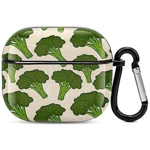 Groene Broccoli Oortelefoon Beschermhoes PC Hoofdtelefoon Cover Compatibel voor Airpods 3