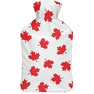 Canada Maple Leaf warmwaterkruik met zachte fleece cover handwarmer premium rubberen warmwaterzak cover