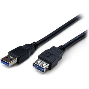 StarTech.com 2 m USB 3.0 verlengkabel, USB 3 type A naar A 2 meter verlengkabel, stekker/bus, zwart