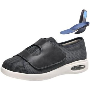 FitVille Diabetische Herenschoenen Extra Brede met Klittenbandsluiting Zachte Gezondheidsschoenen Walking Shoes Blauw 40 EU x_breed