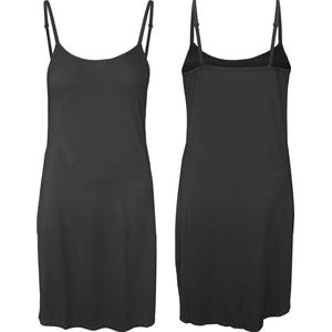 Onderjurk - Zwart - 85% Polyamide 15% Elastaan - Verstelbare Bandjes