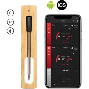 Vleesthermometer  Digitaal - 25m bereik - BBQ Thermometer Draadloos - Kernthermometer - Oventhermometer -  Draadloze vleesthermometer -Bluetooth Thermometer