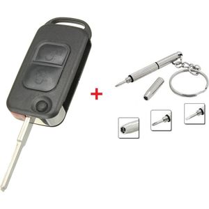 Autosleutel 2 knoppen met Mini RVS 3in1 Schroevendraaier geschikt voor Mercedes autosleutel / Mercedes Vito / Mercedes Sprinter / Mercedes M-klasse / V-klasse / Mercedes autosleutel.