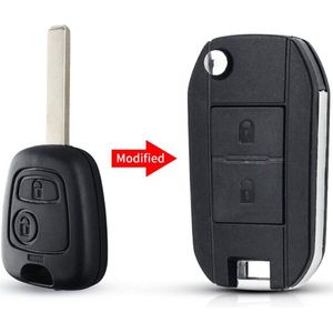 2 Knoppen Klapsleutel Ombouwset - Geschikt voor Peugeot Citroen Toyota Aygo