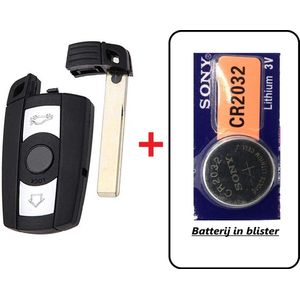 Autoleutel 3 knoppen + Batterij CR2032 geschikt voor Bmw sleutel / Bmw autosleutel / Bmw sleutelbehuizing.