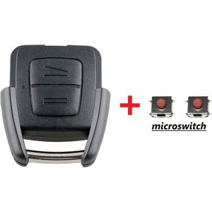 Autosleutel behuizing 2 knoppen met Micro schakelaars geschikt voor Opel Astra / Opel Corsa / Opel Vectra / Opel Zafira / Frontera / Omega / Tigra / Opel sleutel.