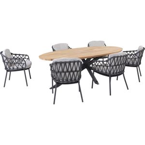 4SO Calpi/Prado Ellips 240x115 cm. - Ovale tuinset - 7-delig