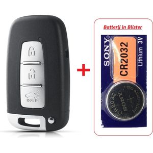Autosleutel behuizing met sleutelblad 3 knoppen met Batterij in blister geschikt voor Hyundai sleutel / Hyundai Elantra. / Hyundai Genesis / Hyundai I30 / Hyundai autosleutel.