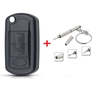 Autosleutel 3 knoppen LR3 + Mini RVS 3in1 Schroevendraaier geschikt voor Land Rover autosleutel / Land Rover Discovery / Land Rover Defender / Land Rover Freelander / Land Rover / Range Rover autosleutel.