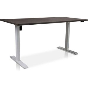 Zit-sta bureau elektrisch verstelbaar - MRC EASY 160 x 80 cm | frame wit – blad bruin eiken - Vervaardigd hout 6090306495437