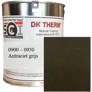 DK Therm Hittebestendige Verf Serie 900 - Blik 1 kg - Bestendig tot 900°C - 950 Antraciet Grijs