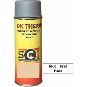 DK Therm Hittebestendige Verf Serie 900 - Spuitbus 400 ml - Bestendig tot 900°C - 980 Ivoor