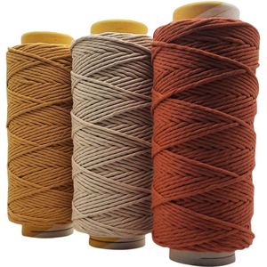 Cafuné Macrame Garen - Lux -3 kg- 5 mm-oker/beige/terracotta -195+205+195 mtr - Uitkambaar - Macrame touw