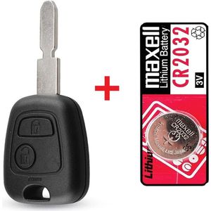 Peugeot - Autosleutel - 2 Knoppen - Sleutelblad met Maxell Batterij