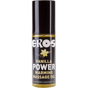 Eros Verwarmende Massage Olie - Vanilla Power - 100ml - Vanille Smaak - In Handige Pompdispenser - Erotische Massageolie