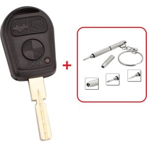 Autoleutel 3 knoppen + Mini RVS 3in1 Schroevendraaier geschikt voor Bmw sleutel Oldtimer / Bmw Z3 / E38 / E39 / E46 / E60 / E61 / E83 / E95 / Oldtimer - Bmw autosleutel.