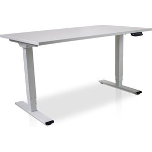 Zit-sta bureau elektrisch verstelbaar - MRC COMFORT | 140 x 80 cm | frame wit - blad wit