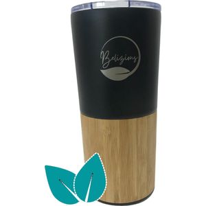 Belizious duurzame ecologische bamboe thermos drinkbeker - koffie - thee - 550 ml