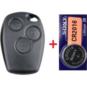 Autosleutel behuizing 3 knoppen VA2 + Batterij CR2016 geschikt voor Renault sleutel / Renault Master / Renault Trafic / Opel Movano / Opel vivaro / Opel sleutel.