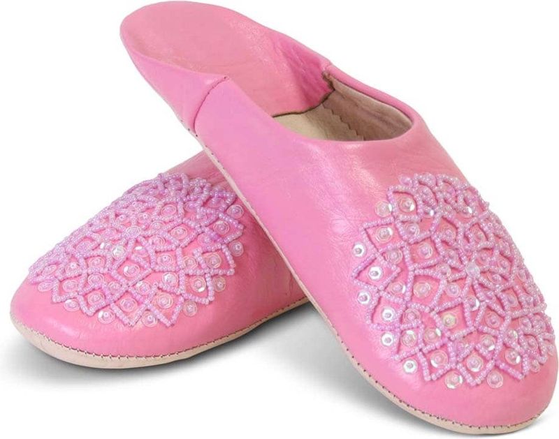 Safaary Leer Muiltjes met Pailletten - Handgemaakt in Marokkaanse Stijl