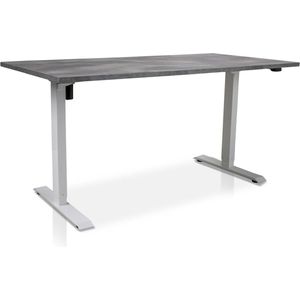 Zit-sta bureau elektrisch verstelbaar - MRC EASY | 160 x 80 cm | frame wit - blad betonlook