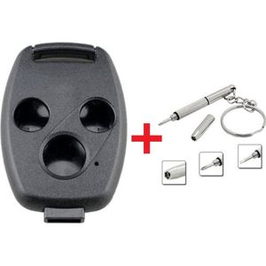 Autosleutel behuizing 3 knoppen + Mini RVS 3in1 Schroevendraaier geschikt voor Honda sleutel / Honda Accord / Honda Civic / Honda Cr-v / Honda Jazz / Honda Stream / honda auto sleutel afstandbedienig.