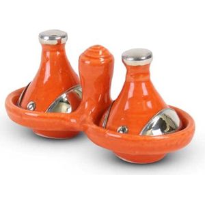 Safaary - Tajine mini Oranje met Metaal 2-delig